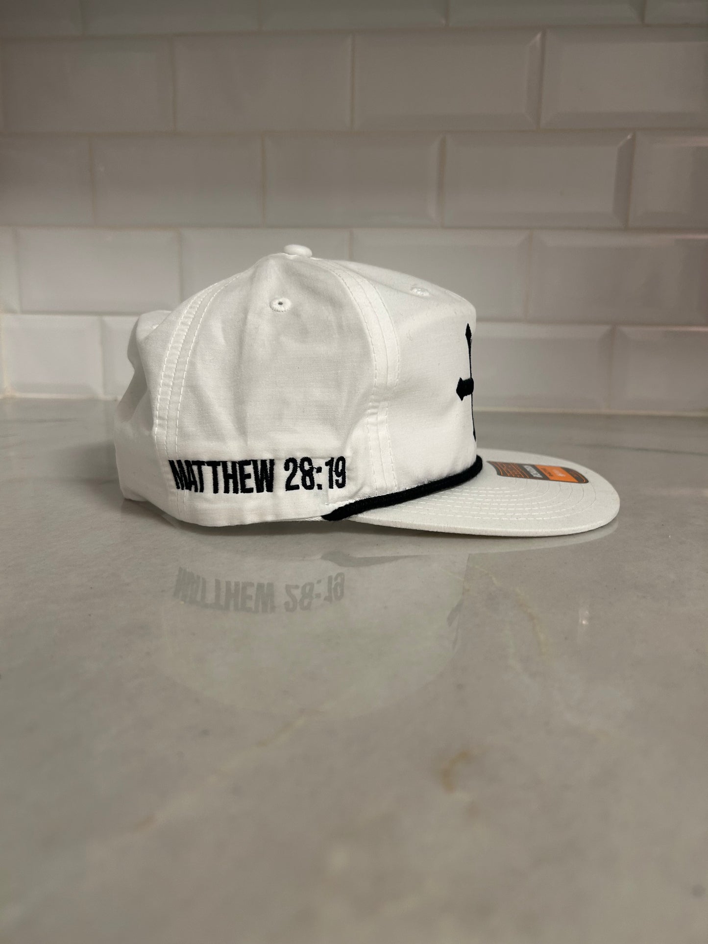 White Flat Bill Rope Hat