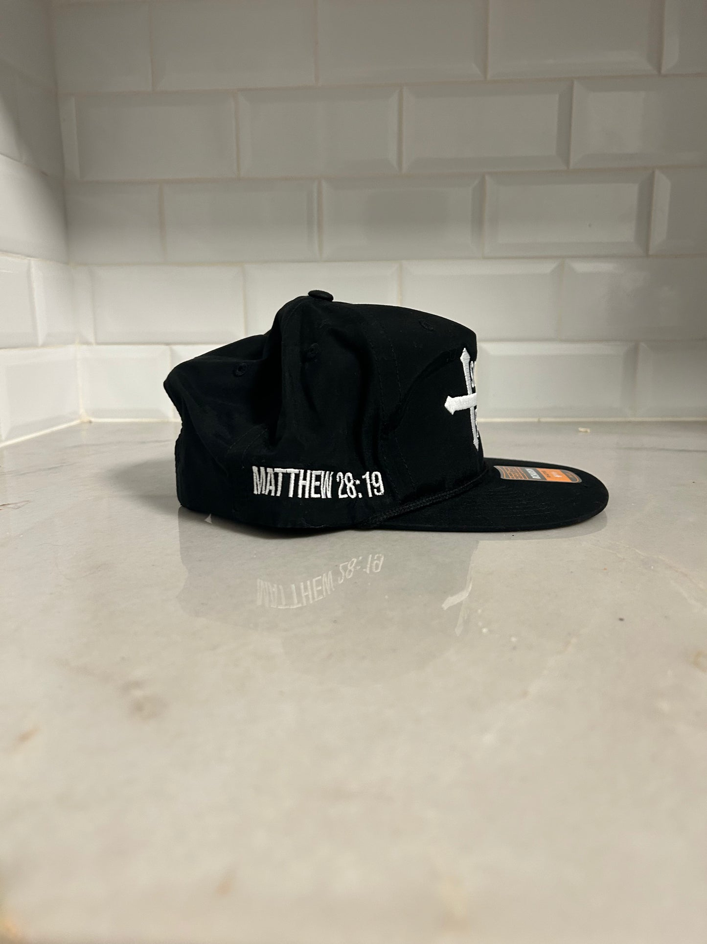 Black Flat Bill Rope Hat