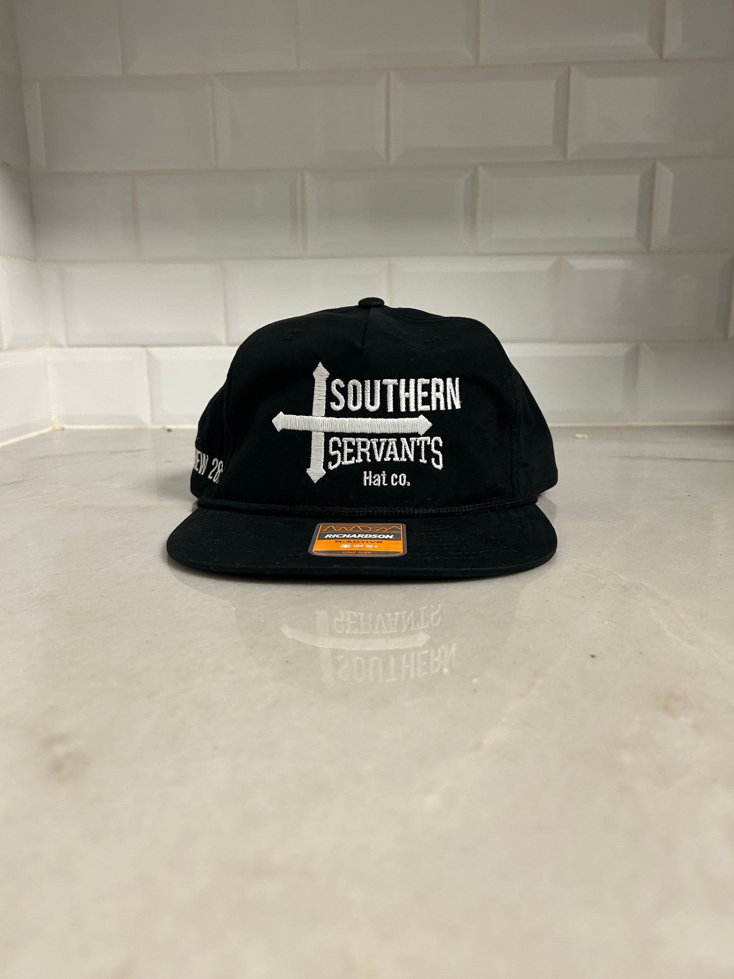 Black Flat Bill Rope Hat